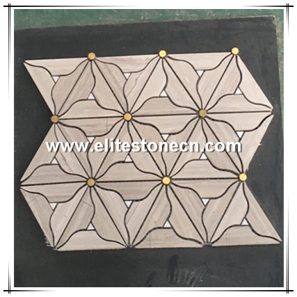 ES-W284 For Bathroom Decoration white wood athens wood Reliable Vendor flower wall Tile Marble Mosaic