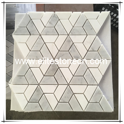 ES-W298 Hot design carrara white hexagon marble mosaic backsplash tile
