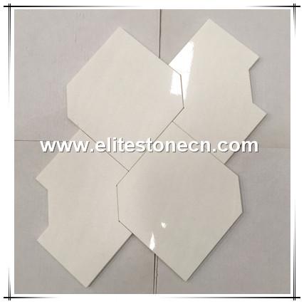 ES-T63 White Thassos Hexagon Marble Mosaic Tile Bathroom Wall