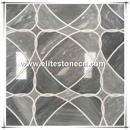 ES-W307 Grey Marble Mosaic For Wall China New Design Floor Tiles Waterjet Marble Floor Mosaic Pattern