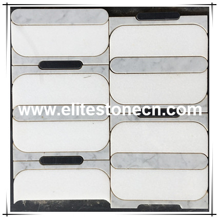 ES-W311 China Cheap Shower Design Carrara White Natural Marble mosaic