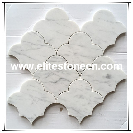ES-C71 white house attractive wall covering decor carrara waterjet marble mosaic tile