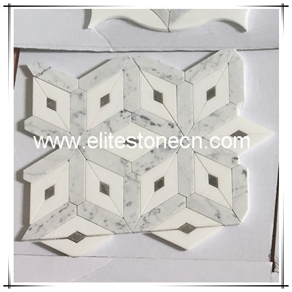 ES-W319 high quality Thassos White diamond Marble Mosaic for indoor decoration