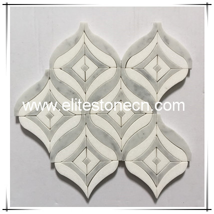 ES-W320 Lantern Marble Art Mosaic Water-jet Marble Bathroom Tile