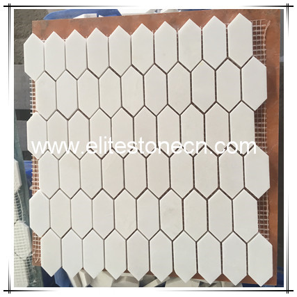 ES-T67 natural stone Thassos white marble 25mm hexagon mosaic for blackslpash interior decoration