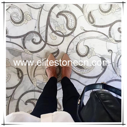 ES-W329 New Design Factory Whosale Flower Shape White Marble Mosaic Tiles for Wall Covering