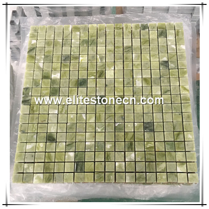 ES-R52 Danton Green marble mosaic on mesh italian stone mosaic flooring tile