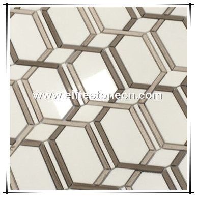 ES-T35 High quality white thassos marble mosaic tile mosaics living room wall tiles
