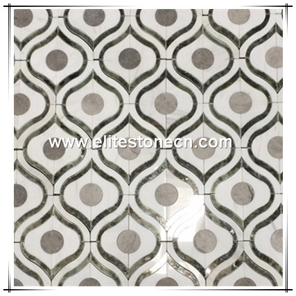 ES-W338 Decorative wall china tile lantern mosaic marble waterjet mosaic