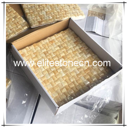 ES-Y02 Honey Onyx Polished 3D Small Bread Premium Mosaic Tile