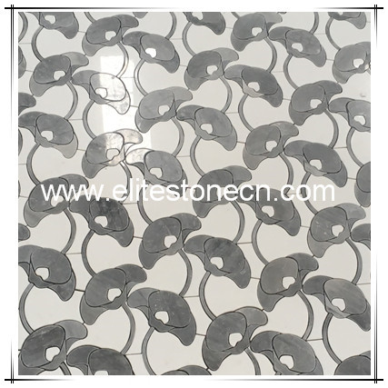 ES-W349 Background waterjet decorative wall marble mosaic