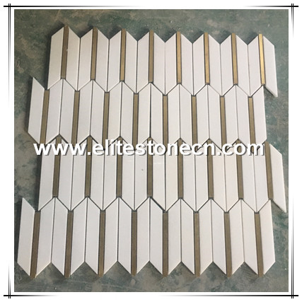 ES-W348 wholesale Kitchen bathroom decorate white chevron marble mosaic