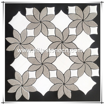 ES-W351 Marble bathroom wall tiles 300x300 flower mosaic tile