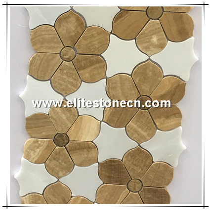 ES-W360 Design marble water jetting flower stone mosaic