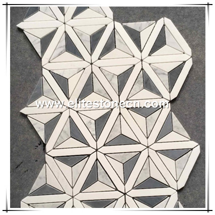 ES-W357 Cheap Hexagon White Marble Stone Tile Mosaic for Decoration