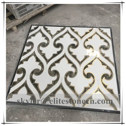 ES-W374 Factory Marble Fish Scale Tile White Flooring Waterjet Tiles Mosaic