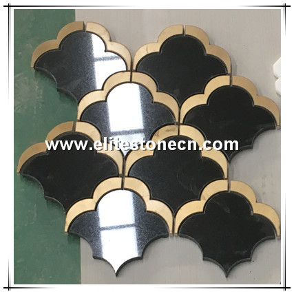 ES-W372 Black Marble floor tile wall kitchen bathroom decor mosaic