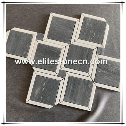 ES-W369 Factory Italy Grey Polished Marble Mosaic Classical Style For Bedroom Wall Indoor Decoration