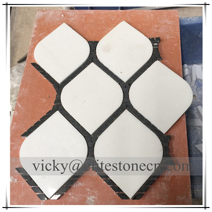 ES-T70 Indoor wall and floor decoration thassos white marble mosaic tiles