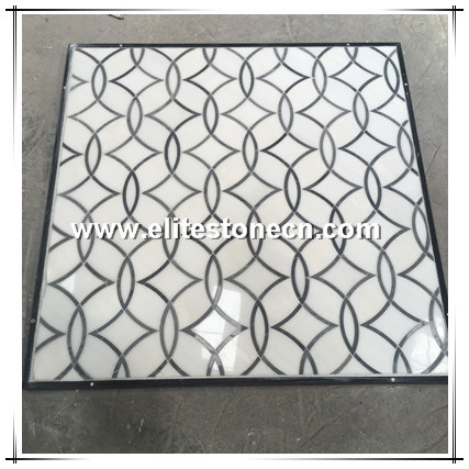 ES-T71 Good Price Thassos White Round Artistic Tiles Water Jet Marble Circle Mosaic