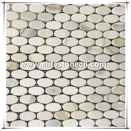 ES-G43 Wholesale Calacatta Gold Oval Bathroom Tiles Calacatta Marble Mosaic