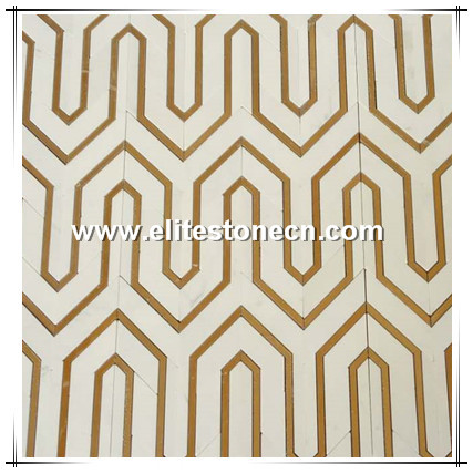 ES-W276 Popular Waterjet Marble Mosaic for Indoor Wall Design