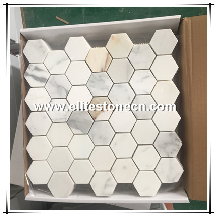 ES-G06 Calacatta Gold 2 inch Hexagon Mosaic Tile  - Marble from Italy