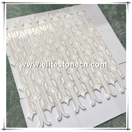 ES-W281 Hot Sale Thassos White Stone and Mother of Pearl Shell Mosaic Tiles for Bathroom