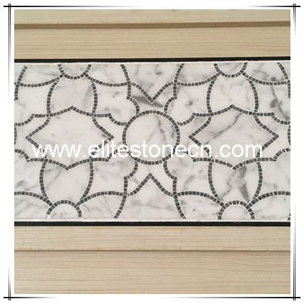 ES-W377 cinderella grey and white marble backsplash tiles flower mosaic