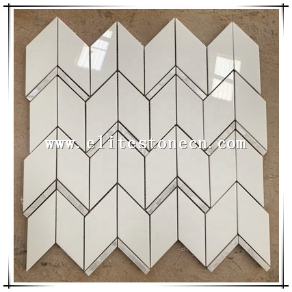 ES-T73 Chevron Shell Marble Mosaic Wall Tiles Kitchen Mosaic