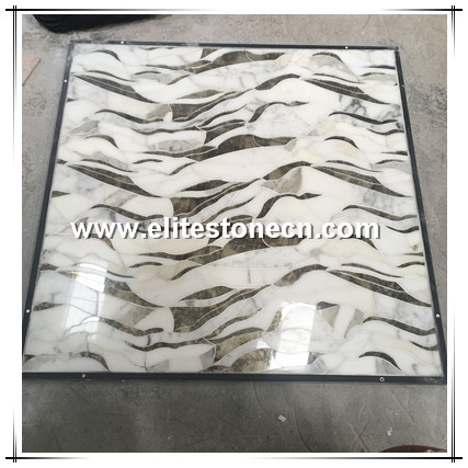 ES-W376 White marble and glass mosaic tile for luxury wall decoration