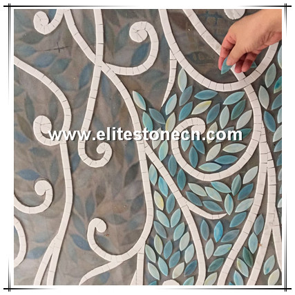 ES-L10 restaurant design background wall tiles mosaic glass mural