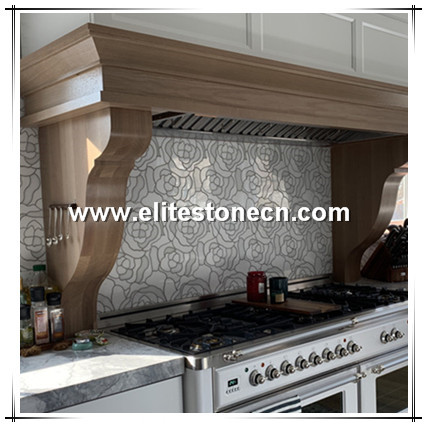 ES-W202 new design white stone flower marble mosaic tile for bathroom flooring