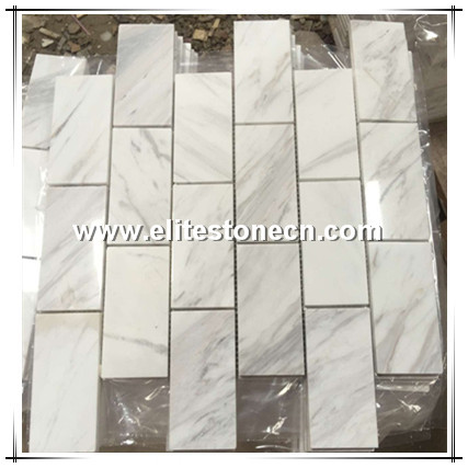 ES-R60 Polished Volakas White Marble Tile Brick Mosaic for Wall and Floor