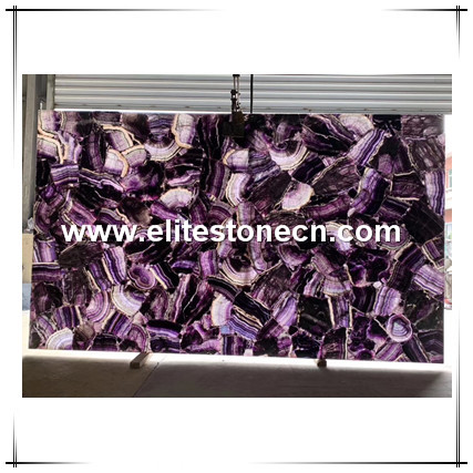 ES-P09 Wholesale backlit brazil semi precious Purple amethyst stone slabs prices