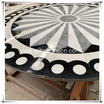 ES-J33 low price waterjet marble medallion marble tiles for flooring and wall