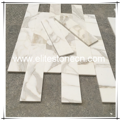 ES-M24 Polish White Brick Natural Marble Calacatta Gold Subway Tile