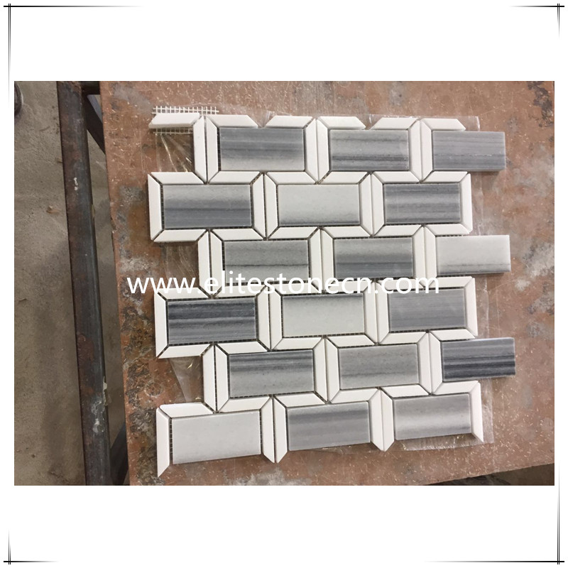 ES-R63 2x4 Marmala White Marble Polished Subway Brick Tile Pattern Design Mosaic For Wall And Floor