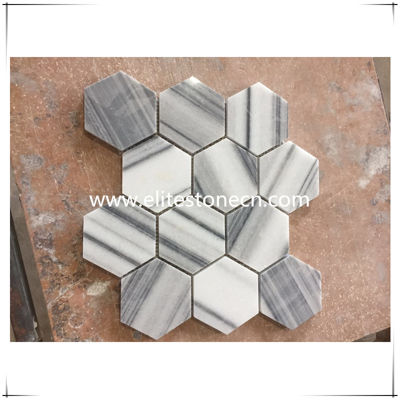 ES-R64 Wall decoration hexagon marble marble 30x30 tiles mosaic