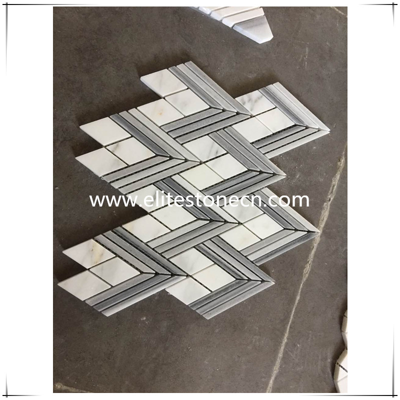 ES-R66 Cheapest grey color classical chevron marble mosaic