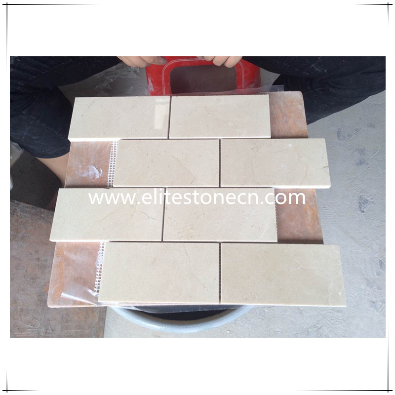 ES-A20 Crema Marfil Marble Mosaic Brick Design Mosaic Wall Tile