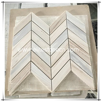 ES-R61 grey chevron marble waterjet mosaic decor