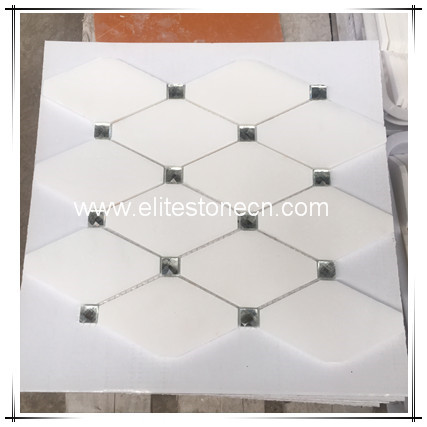 ES-T77 Interior Kitchen Premium octagon white Marble Mosaic Tiles