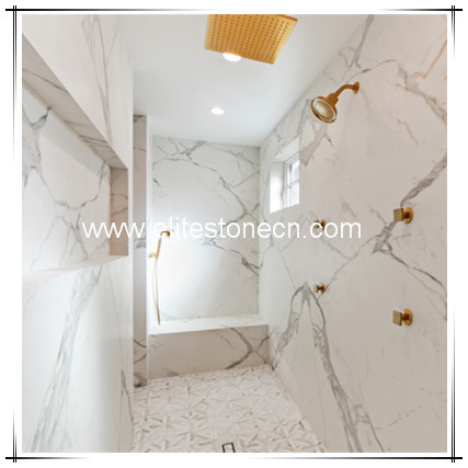 ES-M23 Polished calacatta gold and white marble for floor tiles and wall tiles