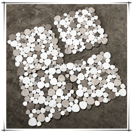 ES-H46  White Wood Grain Heart Shaped Bubble Mosaic Tile Polished - Marble from China