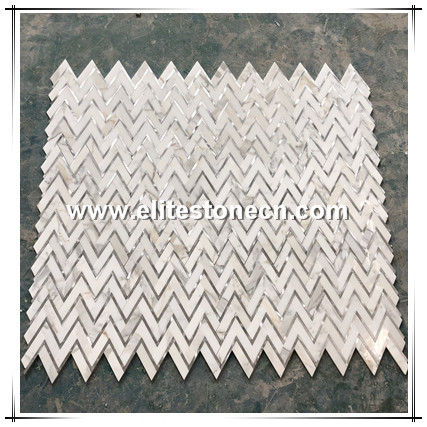 ES-W418 wholesale bathroom chevron calacatta herringbone mosaic