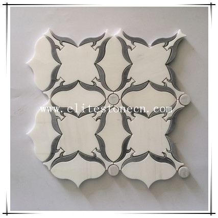 ES-W423 Hot selling flower design wall tiles white marble mosaic tile
