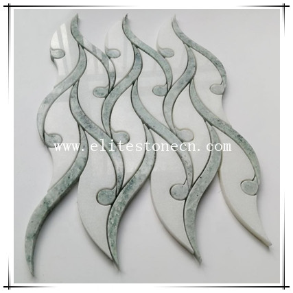 ES-W433 Decorative Greek Thassos White Arabesque Lantern Pattern Marble Mosaic Tile for Bathroom Floor and Wall