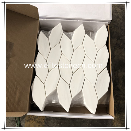 ES-D18 Bianco Dolomite White irregular leaf shape marble tile for bathroom