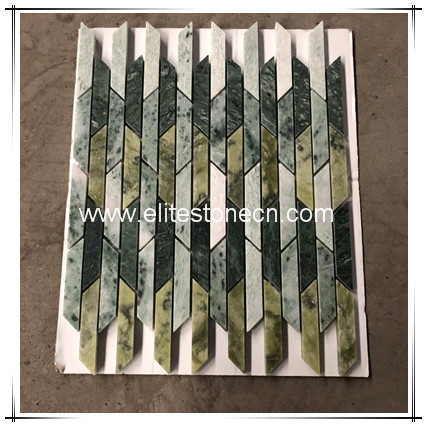 ES-R77 Ming green marble mosaic floor tile for bathroom